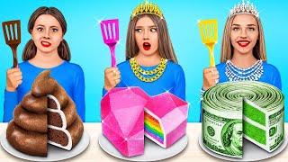 Rich vs Poor vs Giga Rich Food Challenge  Rich Vs Broke Cooking Challenge by MEGA GAME