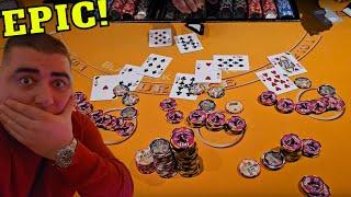 $20000 Buy In BIG BETS & DOUBLES On High Limit Black Jack