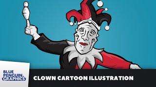 Drawing Clown Cartoon Vector From Sketch Tutorial  Behind The Illustrations