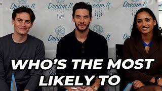 Ben Barnes Amita Suman and Freddy Carter Shadow and Bone play Whos the Most Likely to 
