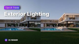 How to render realistic environmental lighting for exterior scenes  Render Tutorial