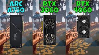 ARC A750 vs RTX 4060 vs RTX 3060 Benchmark in 10 Games at 1080p 2023