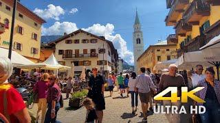 ️ 4K WALK in CORTINA D’AMPEZZO Italy  Short Walk in Superb Old Town of northern Italy 60fps