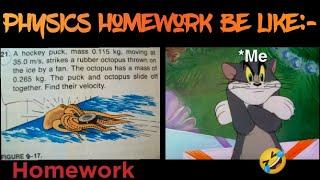 When a teacher gives Physics homework  Tom and Jerry funny meme 