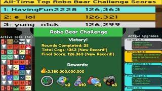 World Record 126363 Score Robo Bear Challenge 1363 Cogs  Bee Swarm Simulator