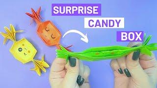 How to make surprise origami Christmas candy box EASY. origami surprise box easy  Origami candy box