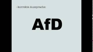 Korrekte Aussprache AfD