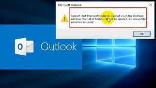 How to fix Cannot start Microsoft Outlook. Unable to open Outlook window error