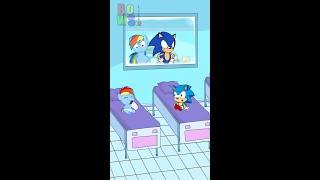 Baby Rainbow Dash Vs Baby Sonic Bowser12345 #rainbowdash #sonic #mlp #shorts