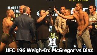 UFC 196 Conor McGregor + Nate Diaz Weigh-In And Stare Each Other Down. It’s On