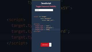 JavaScript Password Visibility #youtubeshorts #shortvideo #shorts #javascriptdeveloper  #javascript