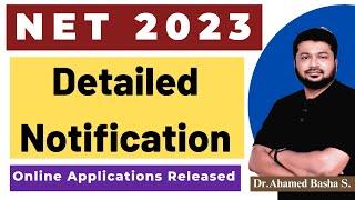 NET 2023 Complete Notification Details  - Online Registration Available  #net #net2023 #ntanet2023