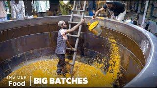 How 5 Tonnes Of Sweet Rice Zarda Is Cooked In The Worlds Largest Cauldron In India  Big Batches