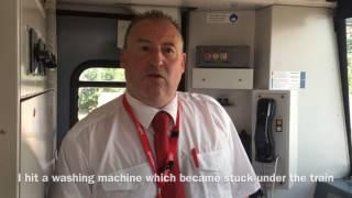 Greater Anglia driver describes the moment his train hits a washing machine