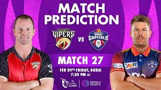 #ILT20 Match 27  Desert Vipers vs Dubai Capitals  Match Prediction  ILT20 2024