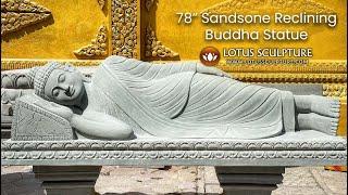 78 Sandstone Reclining Buddha Statue www.lotussculpture.com
