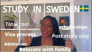 Study in Sweden  Cost + relocating with family + Visa & Admission process etc