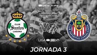 Resumen y Goles  Santos vs Chivas  Liga BBVA MX  Apertura 2022 - Jornada 3