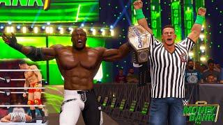 Bobby Lashley vs Theory MITB 2022 John Cena helps Bobby Lashley win U.S. Championship - WWE 2K22