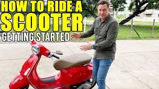 HOW TO RIDE A SCOOTER  Start & Stop Engine  Mount & Dismount  Part 2