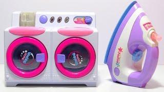 Twin Tub Toy Washing Machine with Iron Laundry Playset Unboxing and Review