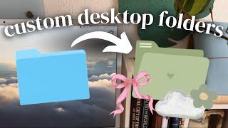 easy custom desktop folder tutorialhow to change mac folder icons so aesthetic