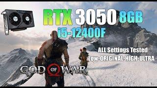 RTX 3050 8GB  GOD OF WAR - All Settings Tested ft i5-12400F