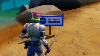 Carry the No Sweat Sign and Place it at a Sponsorship Location - Fortnite No Sweat Summer Quests
