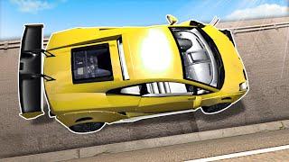 Lamborghini Police Chase Ends in WALL RIDE - BeamNG Multiplayer Gameplay