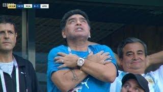 DRUGS MARADONA REACTION TO  LIONEL MESSI GOAL Nigeria Argentina