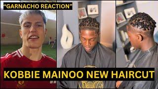 Alejandro Garnacho REACTION to Kobbie Mainoos New Haircut for 202425 season  Man Utd news
