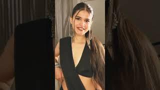 Desi Girl in Hot Black Saree Showing Navel #saree #reels #desi #shortvideo #tiktok