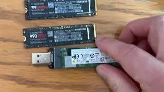 using an SSD M.2 NVME USB 3.1 Adapter to quickly move data around between computers