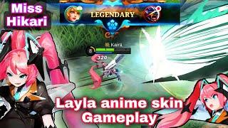 LAYLA ANIME SKIN GAMEPLAY MISS HIKARI ASPIRANTS SKIN️