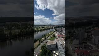 Relaxing view on River and City from a height