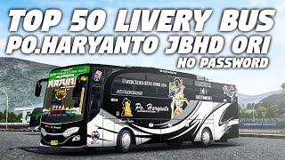 TOP 50 LIVERY BUS PO.HARYANTO JBHD ORI   Bus Simulator Indonesia