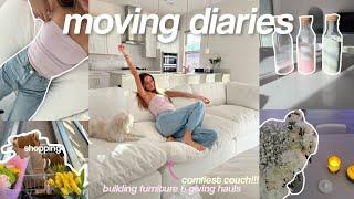 moving diariescloud couch living room + decorating move in vlog 3