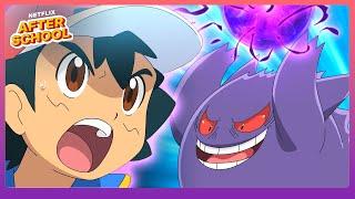 Gengar to the Max Ash’s Prankster Pokemon Rises  Pokémon Journeys  Netflix After School