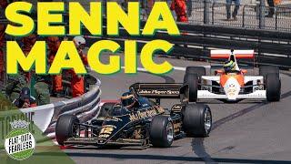Ayrton Sennas McLaren and Lotus F1 cars fly round Monaco in amazing tribute