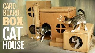 CAT HOUSE DIY CARDBOARD BOX IDEAS