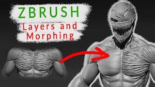 How to use LAYERS and MORPH TARGETS  in ZBRUSH