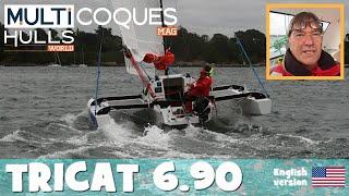 TRICAT 6.90 Trimaran - Strong Wind Boat Review Teaser - Multihulls World