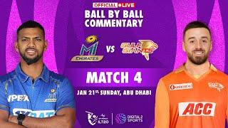 Match -4  MI Emirates vs Gulf Giants OFFICIAL Ball-by-Ball Commentary  #ILT20