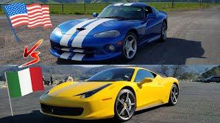 Battle of Supercar Icons The 458 Italia and Viper GTS