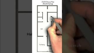 1000 SqFt House Plan  North Facing  House Plan Series  Shorts  Home Sketch