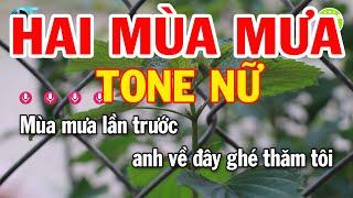 Karaoke Hai Mùa Mưa Tone Nữ Nhạc Sống Hay Nhất 2023  Karaoke Xóm Lộ