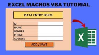 excel macros vba tutorial  data entry form with macro  registration form in excel with macro