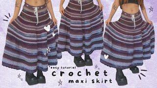 crochet flowy maxi skirt tutorial easy