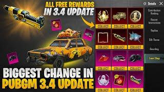 OMG  Biggest Change In Pubgm 3.4 Update  All Free Rewards Is Here in 3.4 Update  New System