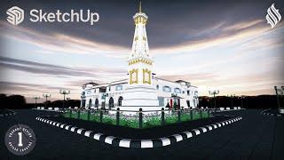 3D Modeling Tugu Yogyakarta Part 1 SketchUp Tutorial